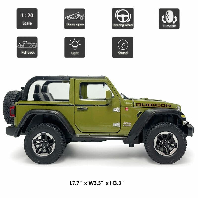 Jeep Wrangler Rubicon 1941 - Diecast Metal Car - Scale 1:24/1:32