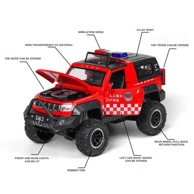 Jeep Police - Diecast Metal Car - Scale 1:24/1:32