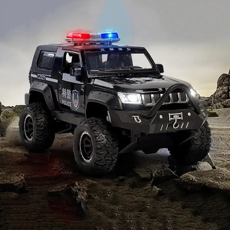 Jeep Police - Diecast Metal Car - Scale 1:24/1:32