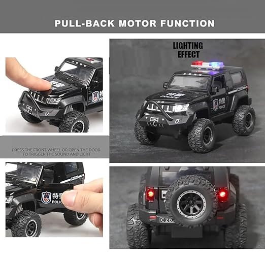 Jeep Police - Diecast Metal Car - Scale 1:24/1:32
