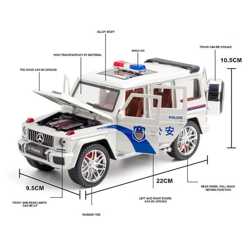 G Wagon Police Jeep  - Diecast Metal Car - Scale 1:24/1:32