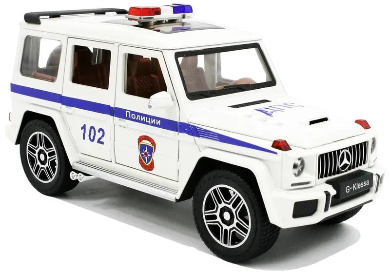 G Wagon Police Jeep  - Diecast Metal Car - Scale 1:24/1:32