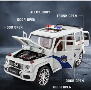 G Wagon Police Jeep  - Diecast Metal Car - Scale 1:24/1:32