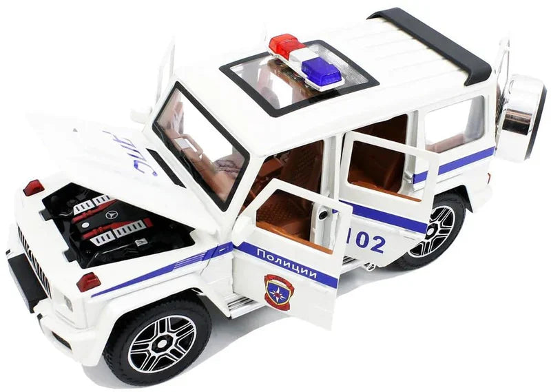 G Wagon Police Jeep  - Diecast Metal Car - Scale 1:24/1:32