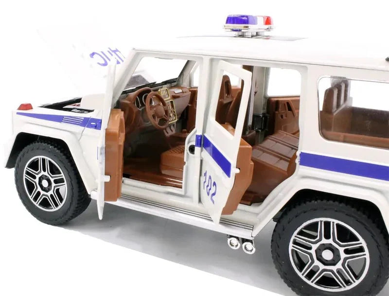 G Wagon Police Jeep  - Diecast Metal Car - Scale 1:24/1:32