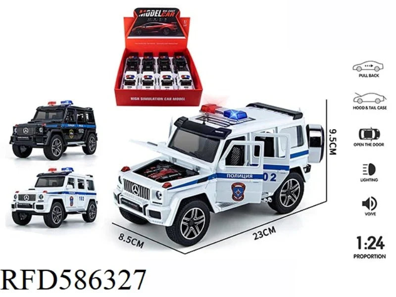 G Wagon Police Jeep  - Diecast Metal Car - Scale 1:24/1:32