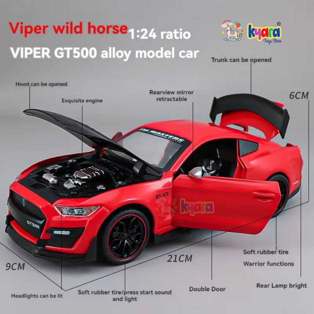 Ford Mustang Viper Gt500  - Diecast Metal Car - Scale 1:24