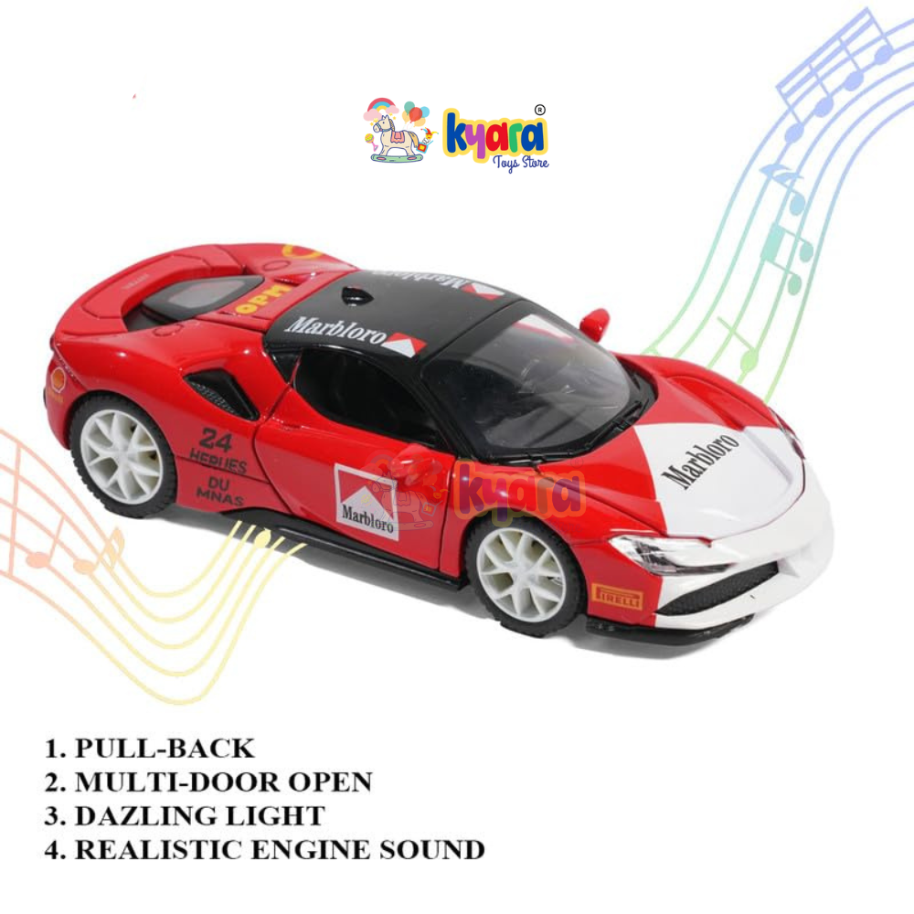 Ferrari SF90 Marlboro Race  - Diecast Metal Car - Scale 1:32