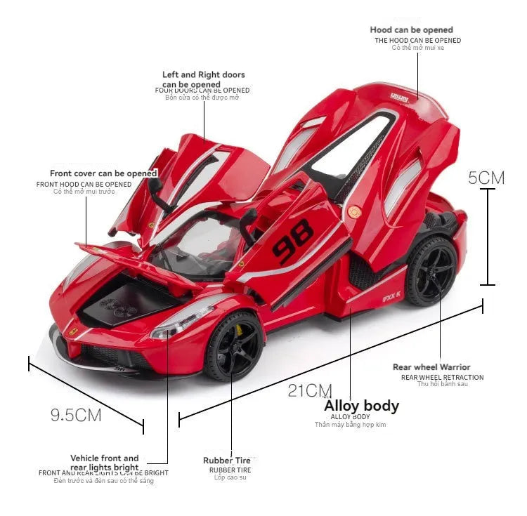 Ferrari FXXK - Diecast Metal Car - Scale 1:24