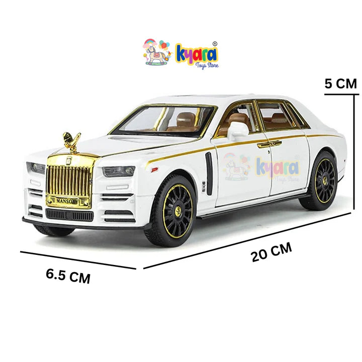 Rolls Royce Phantom White Scale - Diecast Metal Car - Scale 1:24