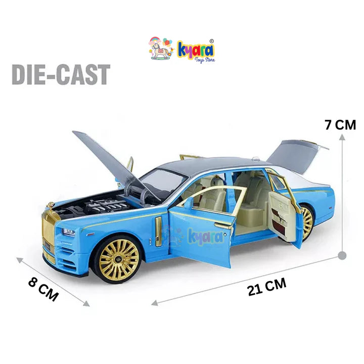 Rolls Royce Phantom Blue Scale - Diecast Metal Car - Scale 1:24