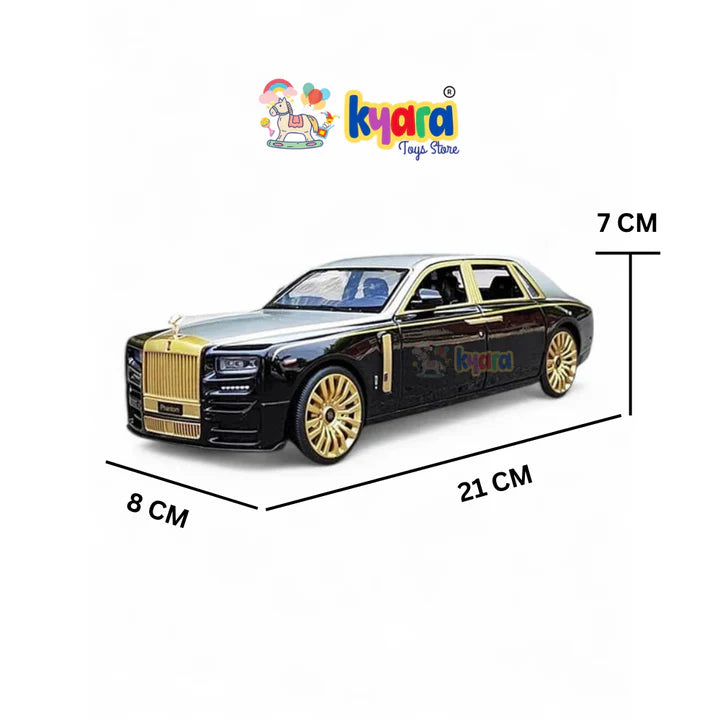 Rolls Royce Phantom Black-Silver - Diecast Metal Car - Scale 1:24