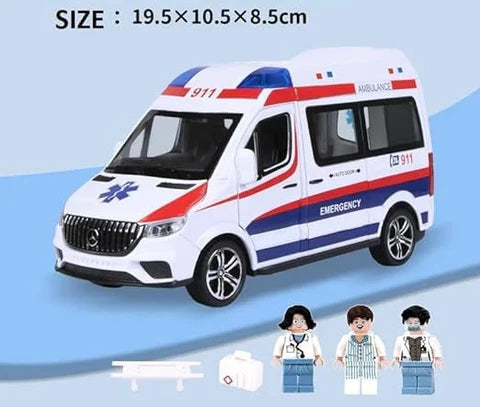 Mercedes Benz Ambulance Van- Diecast Metal Car - Scale 1:24
