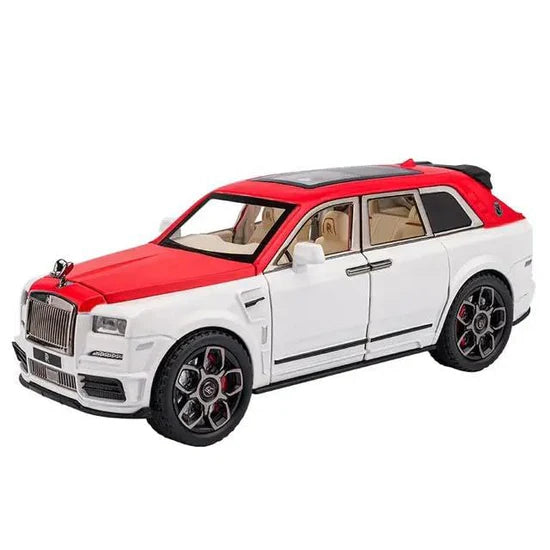 Rolls Royce Cullinan White-Red - Diecast Metal Car - Scale 1:24