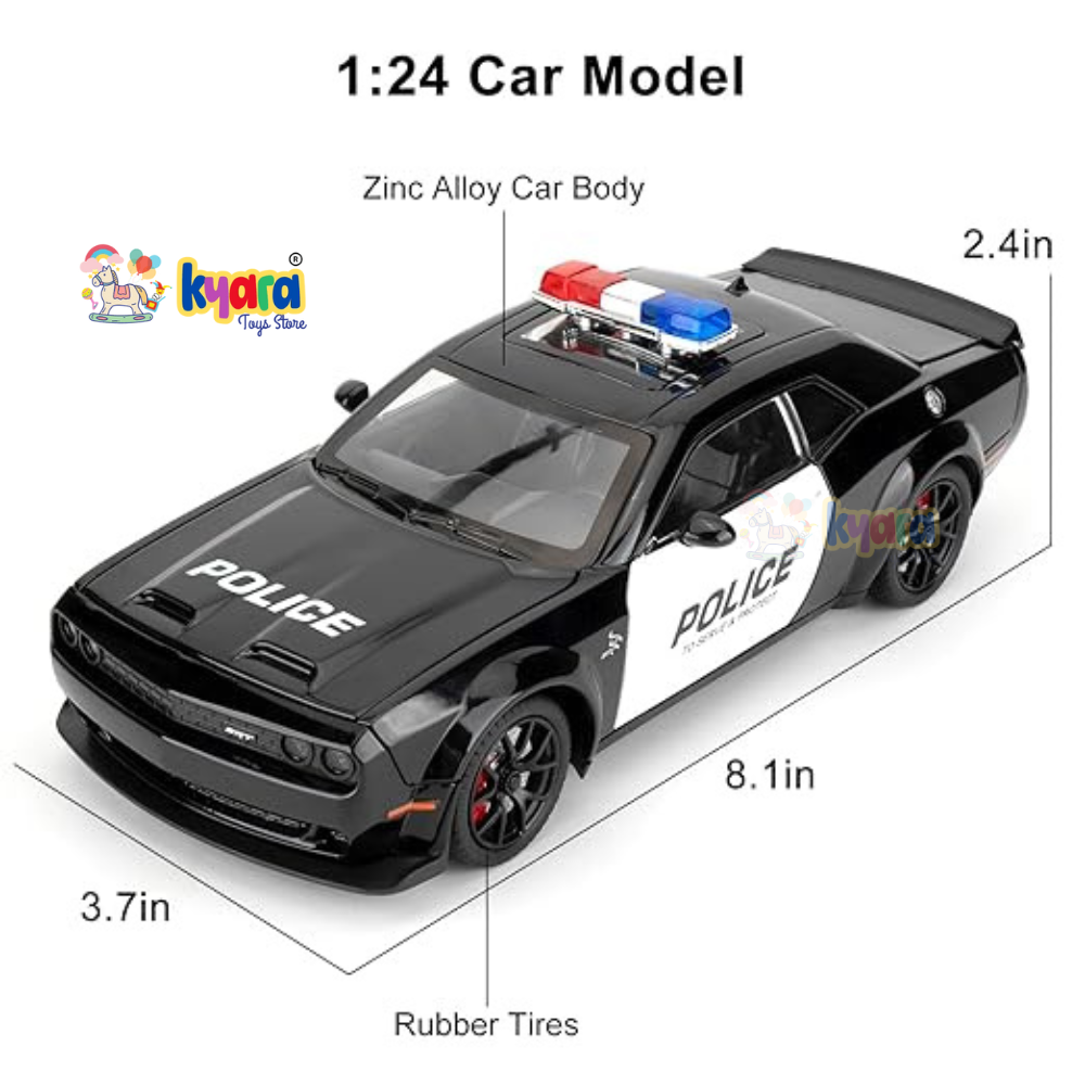 Dodge Challenger Srt Police - Diecast Metal Car - Scale 1:24