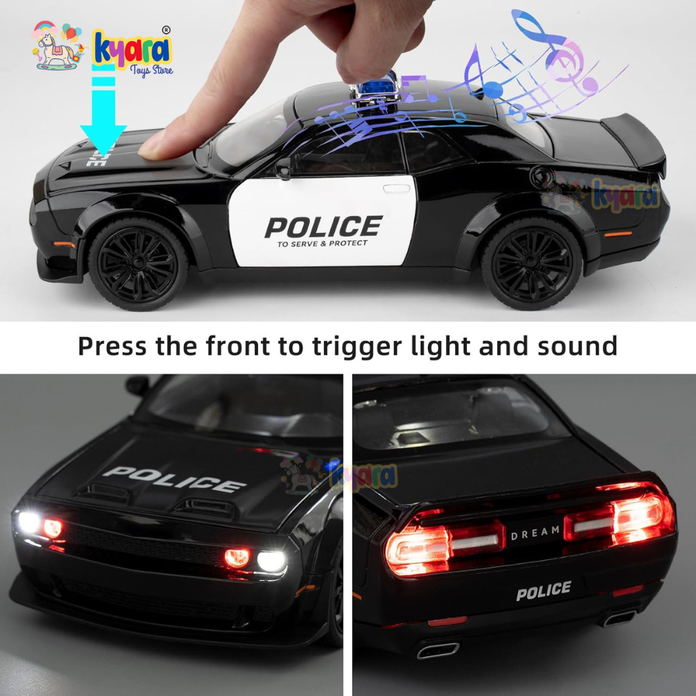 Dodge Challenger Srt Police - Diecast Metal Car - Scale 1:24
