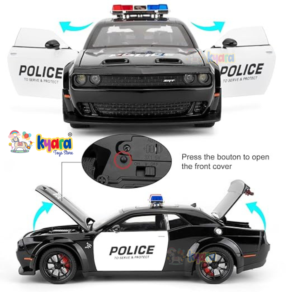 Dodge Challenger Srt Police - Diecast Metal Car - Scale 1:24