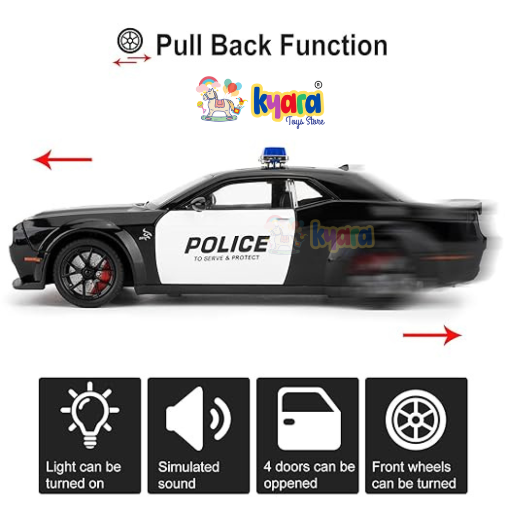 Dodge Challenger Srt Police - Diecast Metal Car - Scale 1:24