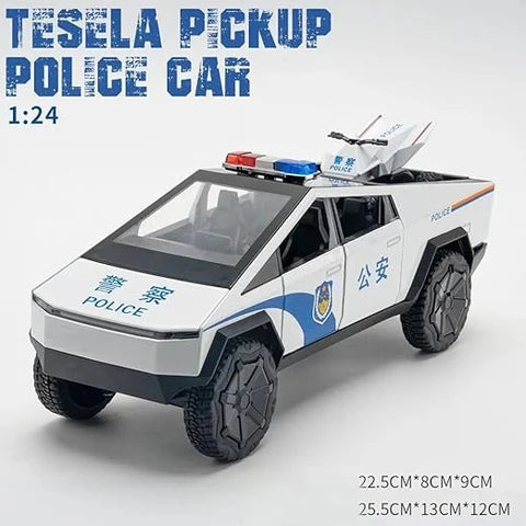 Tesla Cyber Police Truck - Diecast Metal Car - Scale 1:24