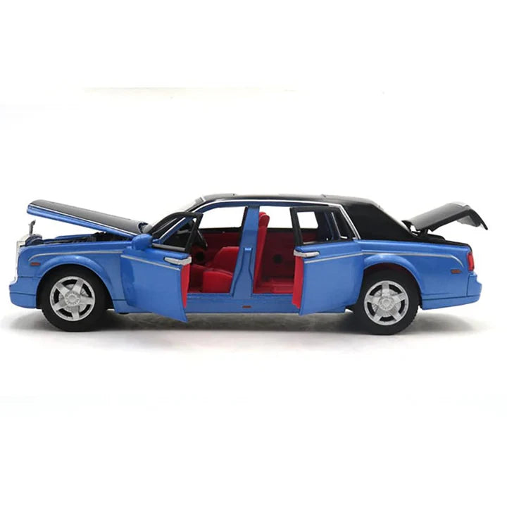 Rolls Royce Phantom Blue-Black - Diecast Metal Car - Scale 1:24