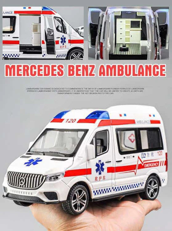 Mercedes Benz Ambulance Van- Diecast Metal Car - Scale 1:24