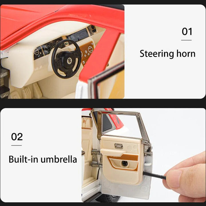 Rolls Royce Cullinan White-Red - Diecast Metal Car - Scale 1:24