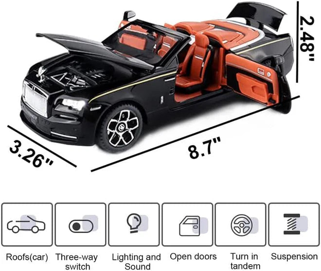 Rolls-Royce Convertible Super Sports - Diecast Metal Car - Scale 1:24