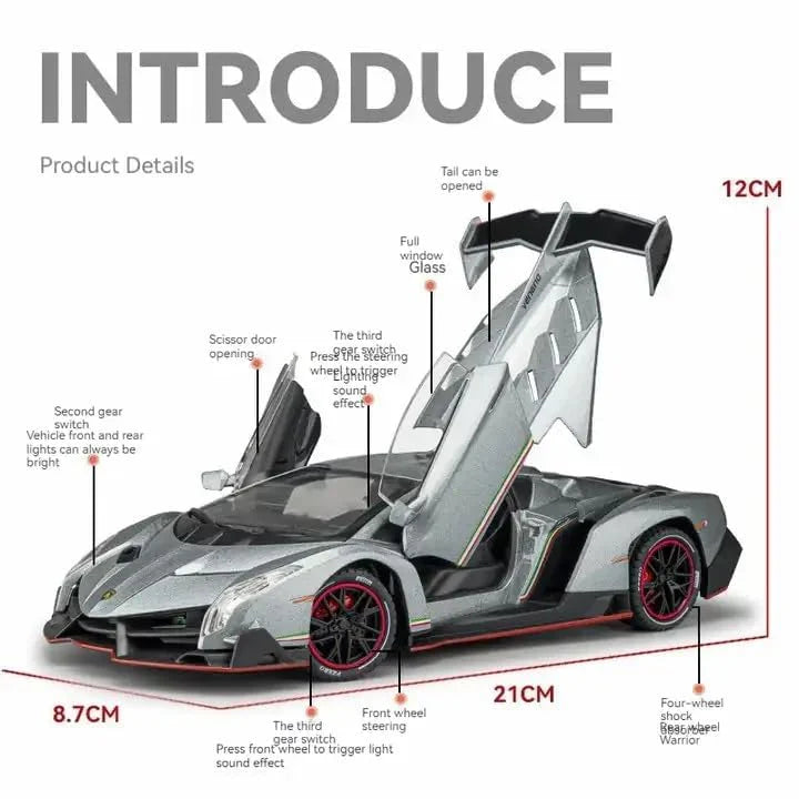 Lamborghini Veneno  - Diecast Metal Car - Scale 1:24