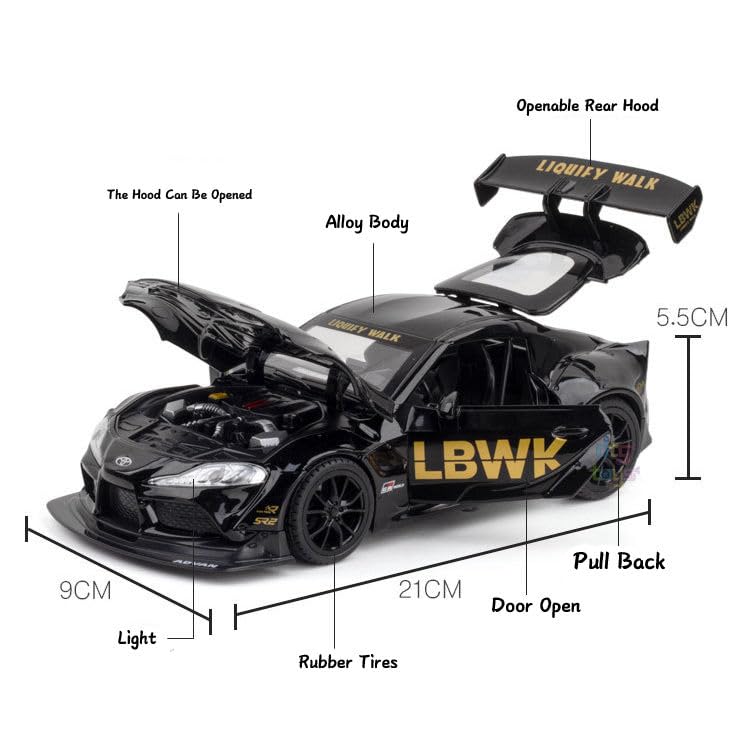 LBWK Toyota Supra GR - Diecast Metal Car - Scale 1:24