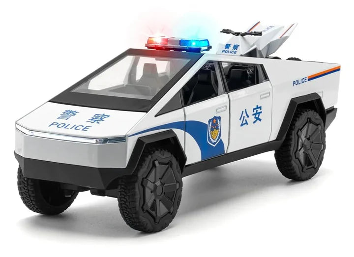 Tesla Cyber Police Truck - Diecast Metal Car - Scale 1:24