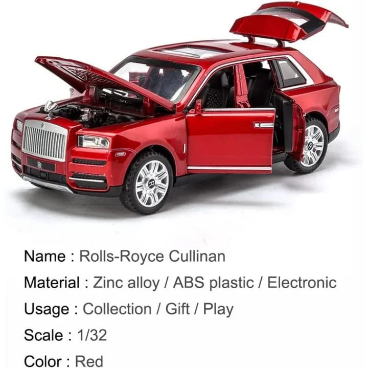 Rolls Royce Cullinan Black - Diecast Metal Car - Scale 1:24 / 1:32