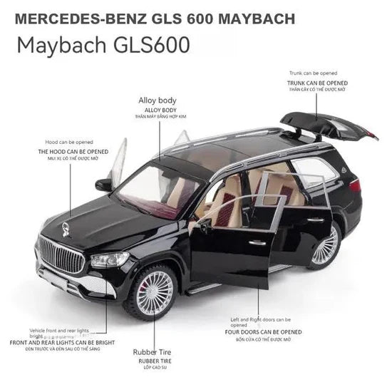 Mercedes-Benz Maybach GLS600 - Diecast Metal Car - Scale 1:24