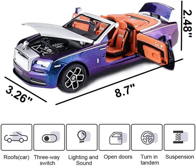 Rolls-Royce Convertible Super Sports - Diecast Metal Car - Scale 1:24