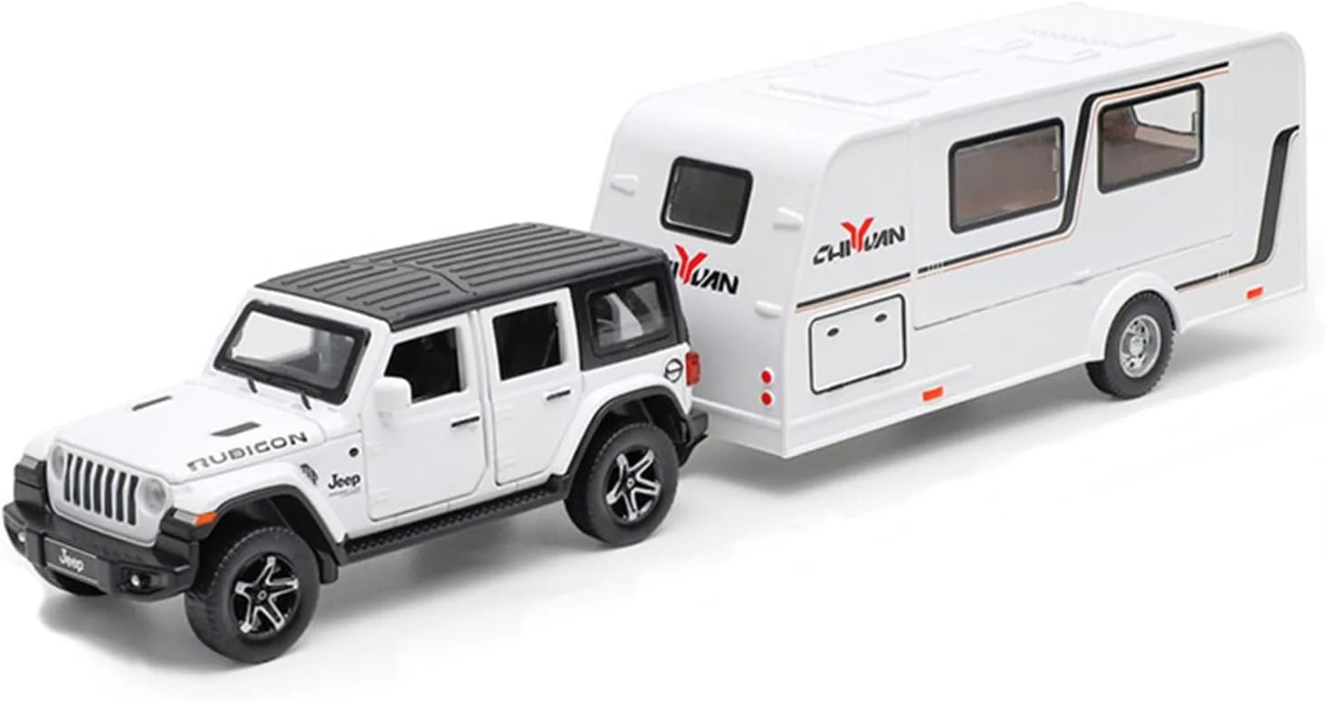 Jeep Rubicon with Trailer - Diecast Metal Car - Scale 1:24