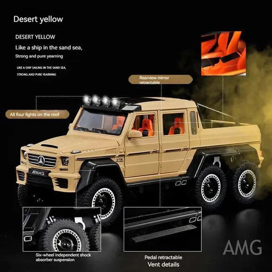 Mercedes 6x6  - Diecast Metal Car - Scale 1:24