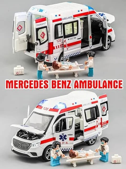 Mercedes Benz Ambulance Van- Diecast Metal Car - Scale 1:24