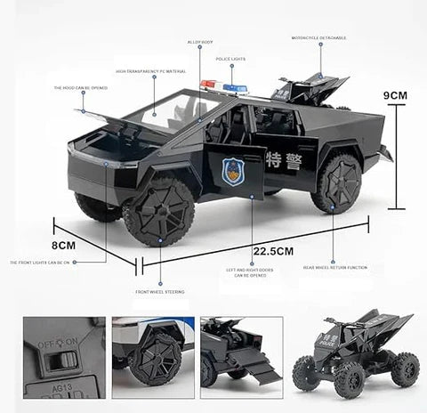 Tesla Cyber Police Truck - Diecast Metal Car - Scale 1:24