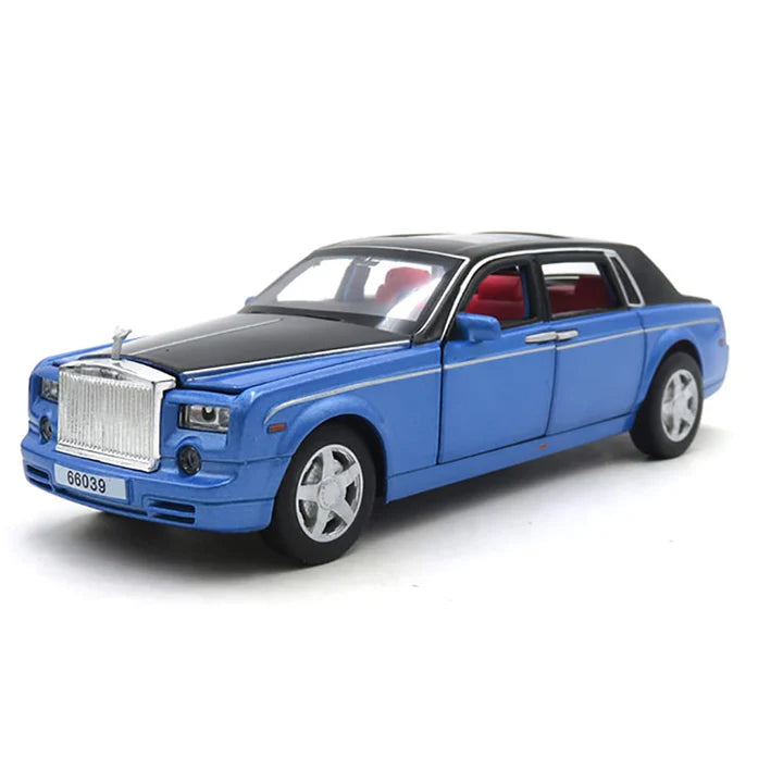 Rolls Royce Phantom Blue-Black - Diecast Metal Car - Scale 1:24