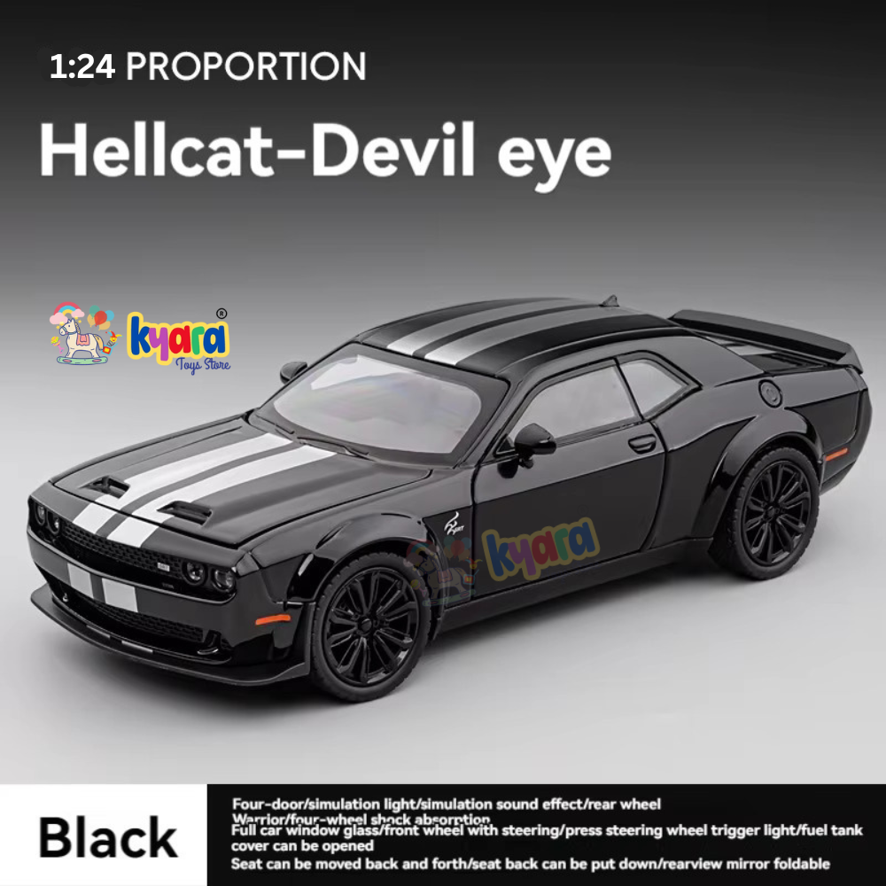 Dodge Challenger Srt Hellcat - Diecast Metal Car - Scale 1:24