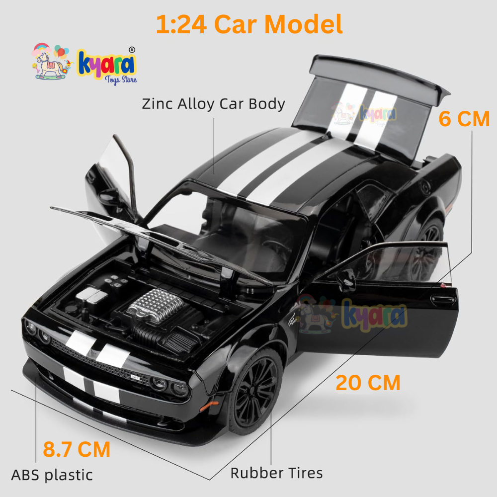 Dodge Challenger Srt Hellcat - Diecast Metal Car - Scale 1:24