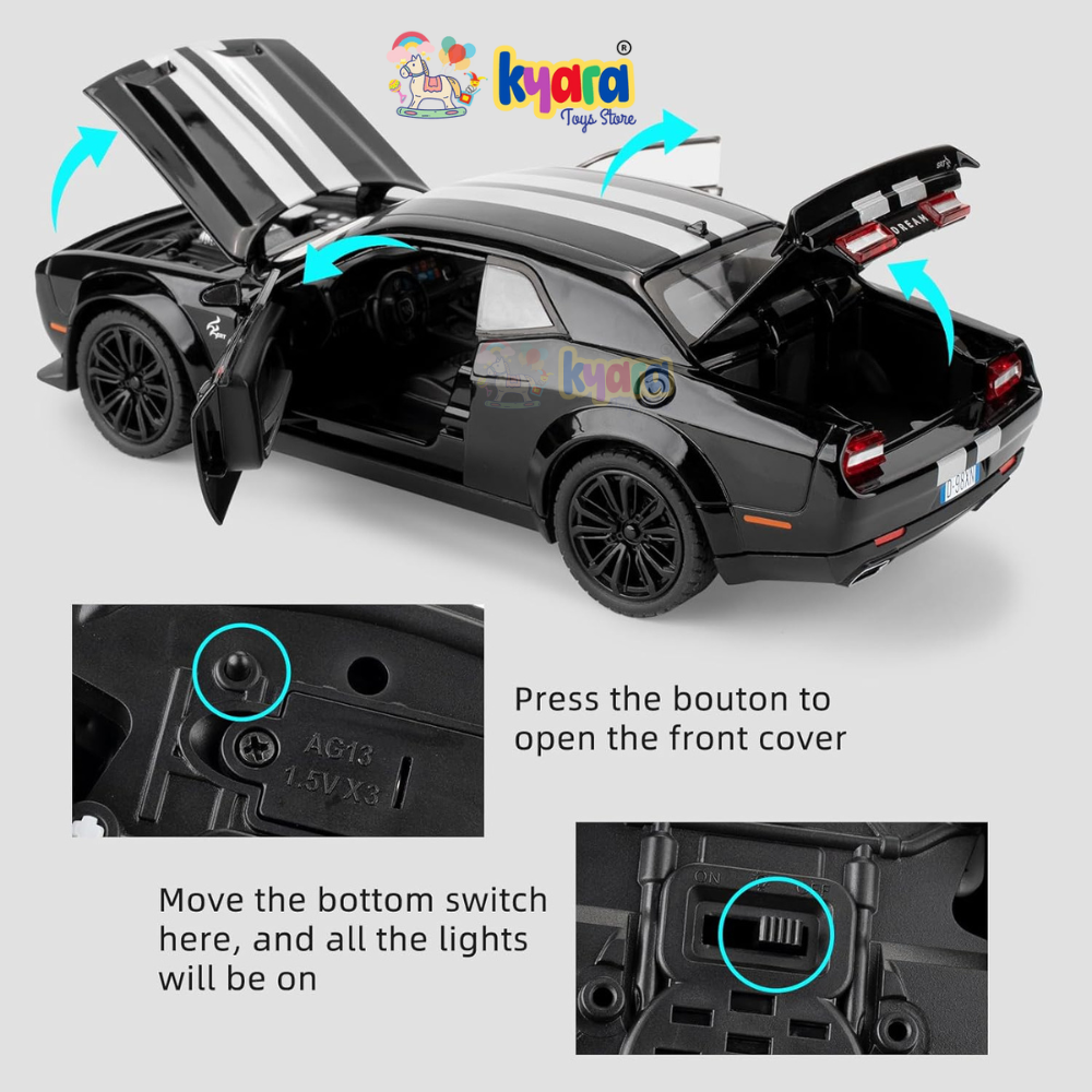 Dodge Challenger Srt Hellcat - Diecast Metal Car - Scale 1:24