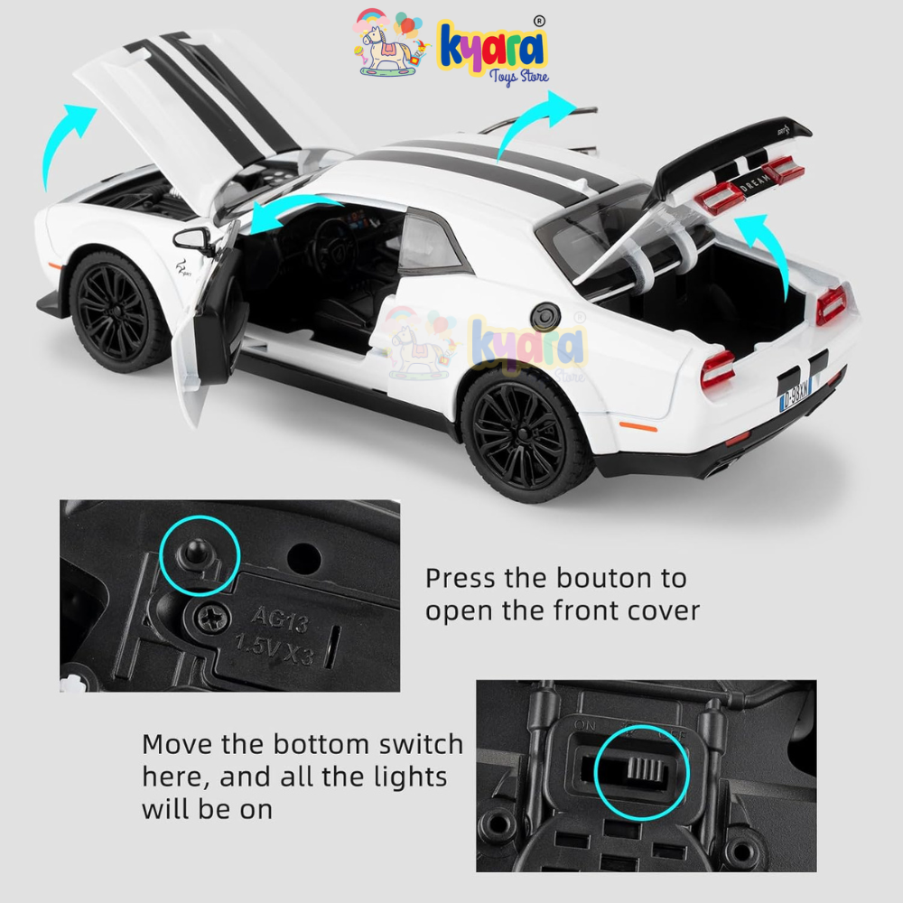 Dodge Challenger Srt Hellcat - Diecast Metal Car - Scale 1:24