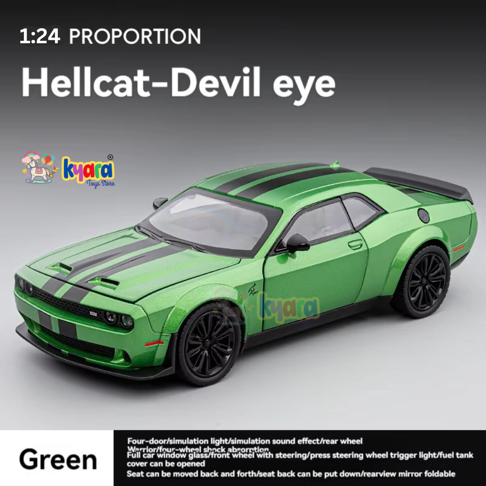 Dodge Challenger Srt Hellcat - Diecast Metal Car - Scale 1:24