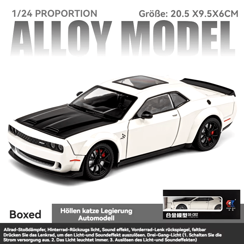 Dodge Challenger Hellcat - Diecast Metal Car - Scale 1:24