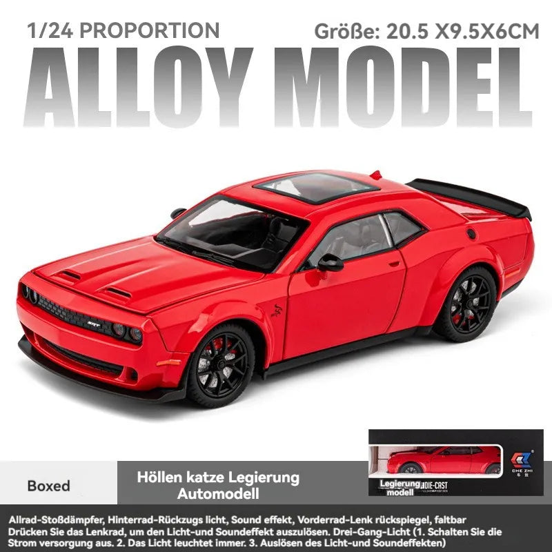 Dodge Challenger Hellcat - Diecast Metal Car - Scale 1:24