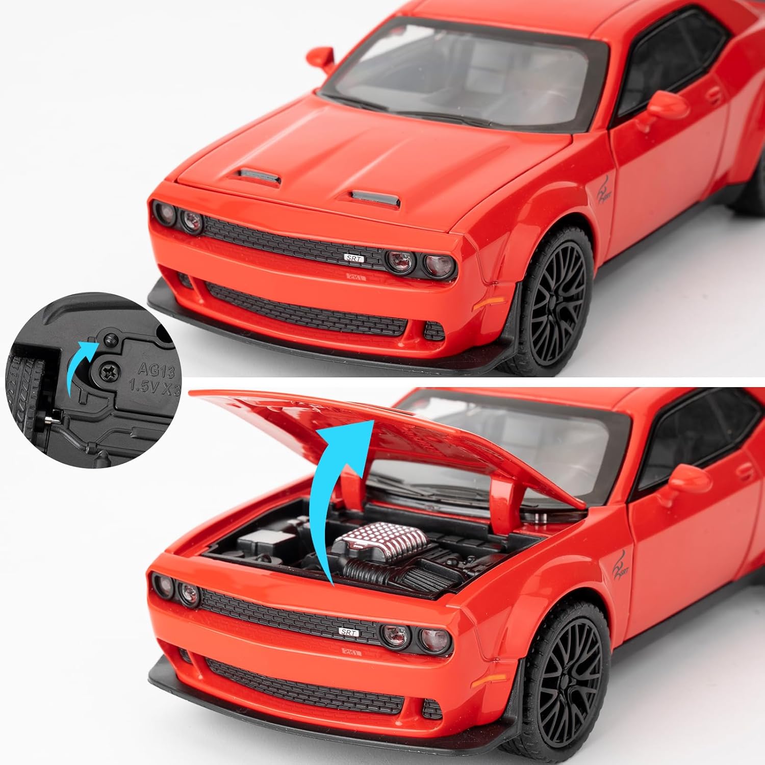 Dodge Challenger Hellcat - Diecast Metal Car - Scale 1:24