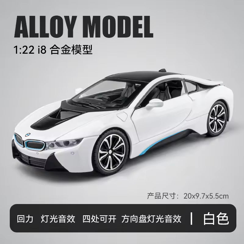 Compatible For Bmw I8 - Diecast Metal Car - Scale 1:24