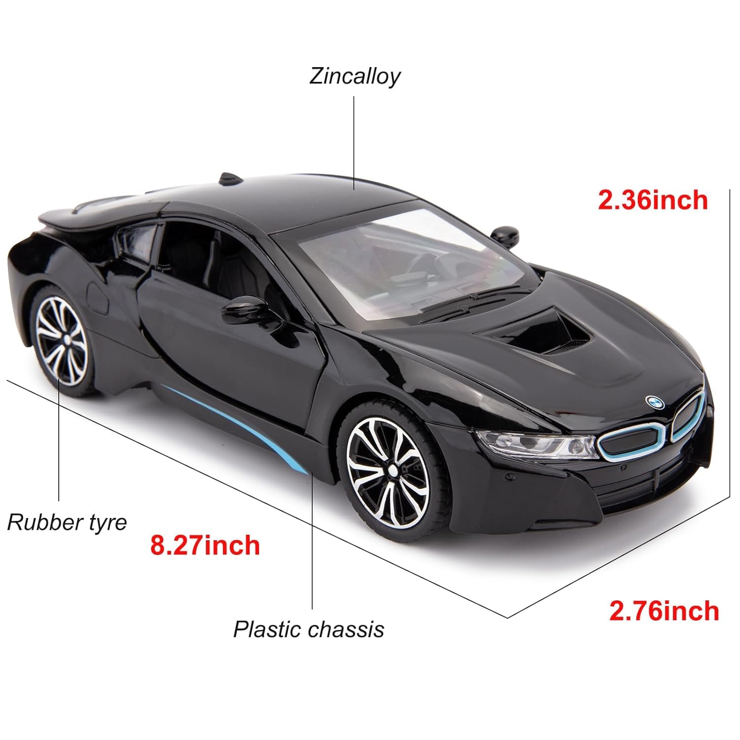 Compatible For Bmw I8 - Diecast Metal Car - Scale 1:24