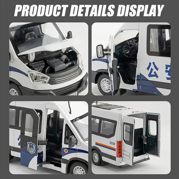 Police Van- Diecast Metal Car - Scale 1:24