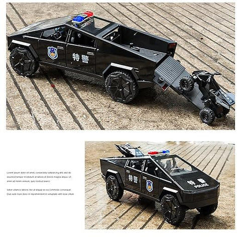 Tesla Cyber Police Truck - Diecast Metal Car - Scale 1:24